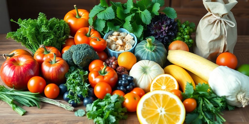 Fresh fruits and vegetables promoting natural metabolism enhancement.