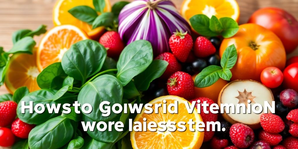 Colorful fruits and vegetables for immune system health.