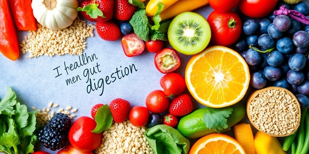 Colorful foods that promote digestion and support gut health.