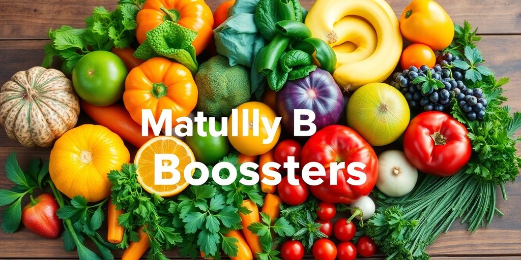 Fresh fruits, vegetables, and herbs for natural metabolism boost.