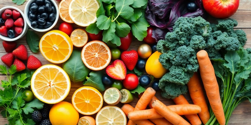 Colorful fresh produce for healthy digestion.