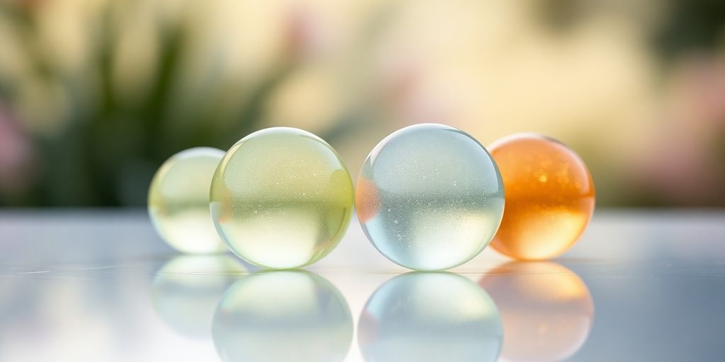 Four distinct objects, each radiating serene light.