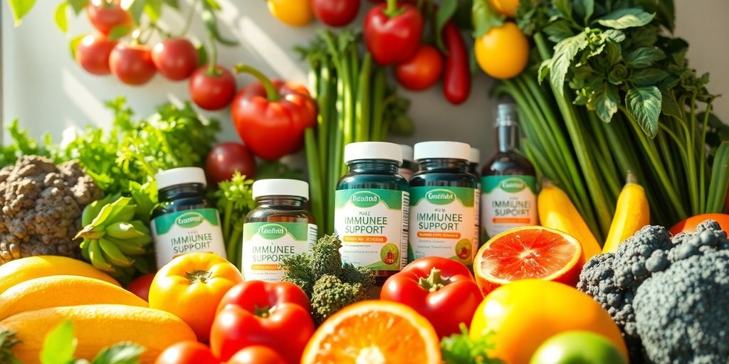 Organic supplements boosting health and immunity.