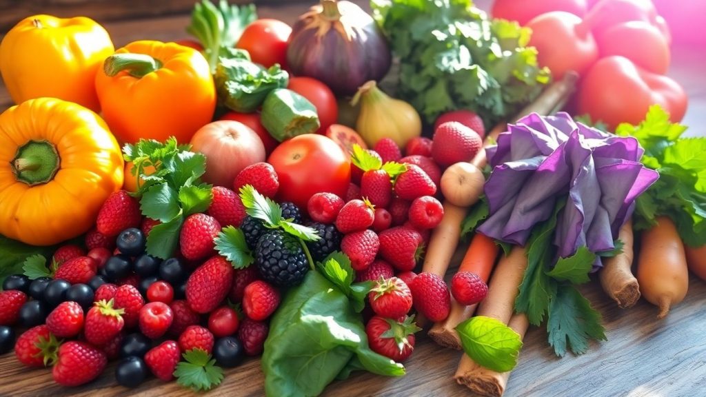 Fresh fruits and vegetables for gut health