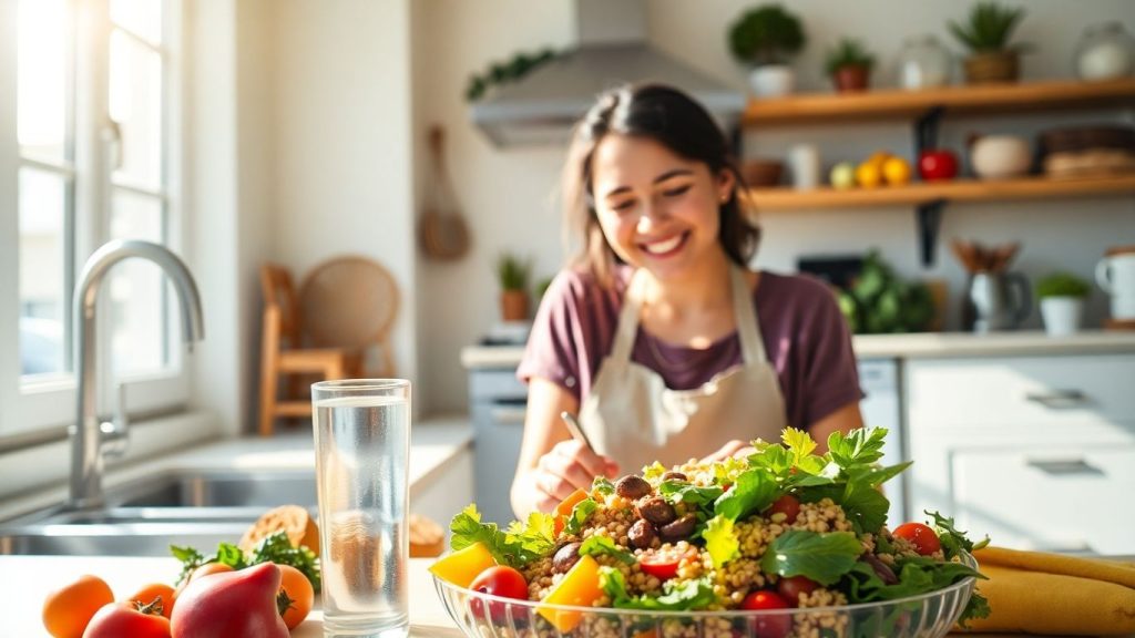 Person preparing a healthy gut-friendly meal