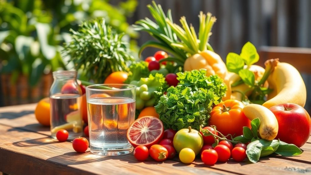 Fresh fruits and vegetables for a healthy gut.