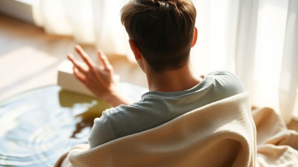 Adult relaxing with calming activity