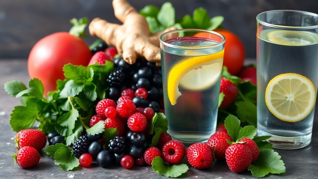 Healthy foods for digestion and gut health.