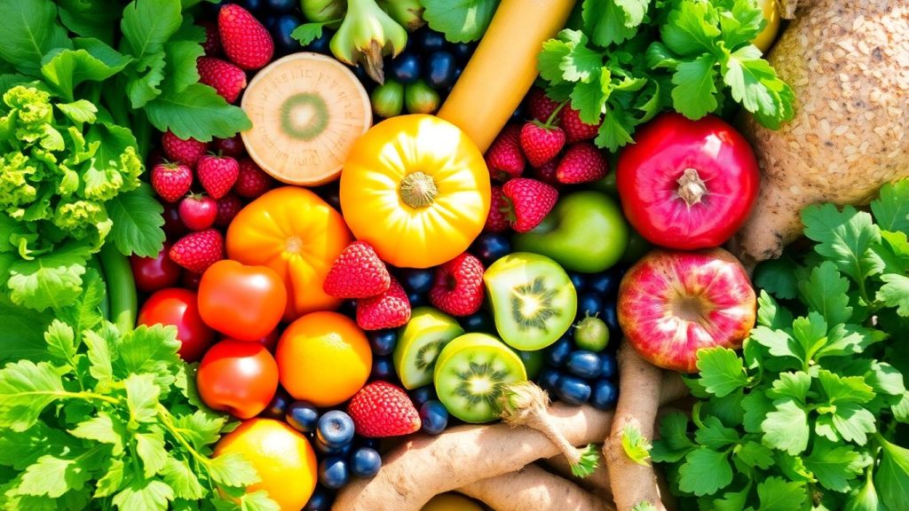 Fresh fruits and vegetables for gut health
