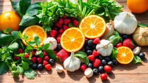 Natural immune boosters: fruits, vegetables, and herbs.